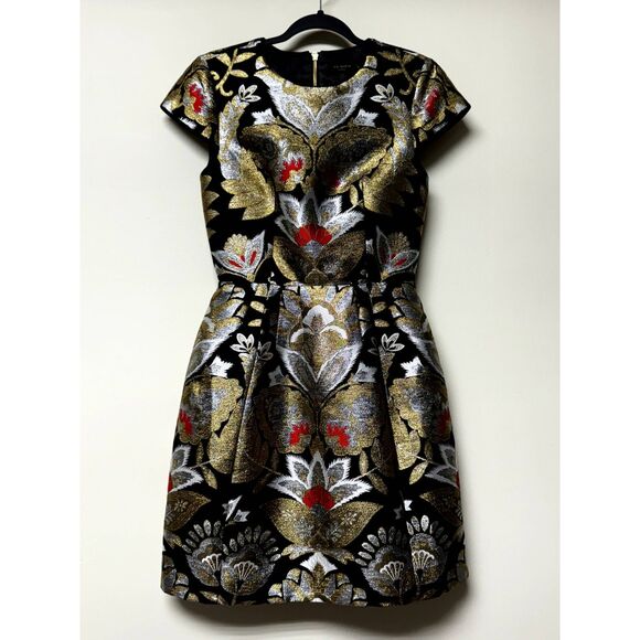 Ted Baker Black Floral Mini Dress - Picture 2 of 15